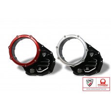 CNC Racing PRAMAC RACING LIMITED EDITION Clear Wet Clutch Cover for the Ducati Hypermotard 821 (2015) / 939 / 950, Multistrada 950, Supersport /S, Monster 821, Scrambler 1100 /800 (2019+ models only)